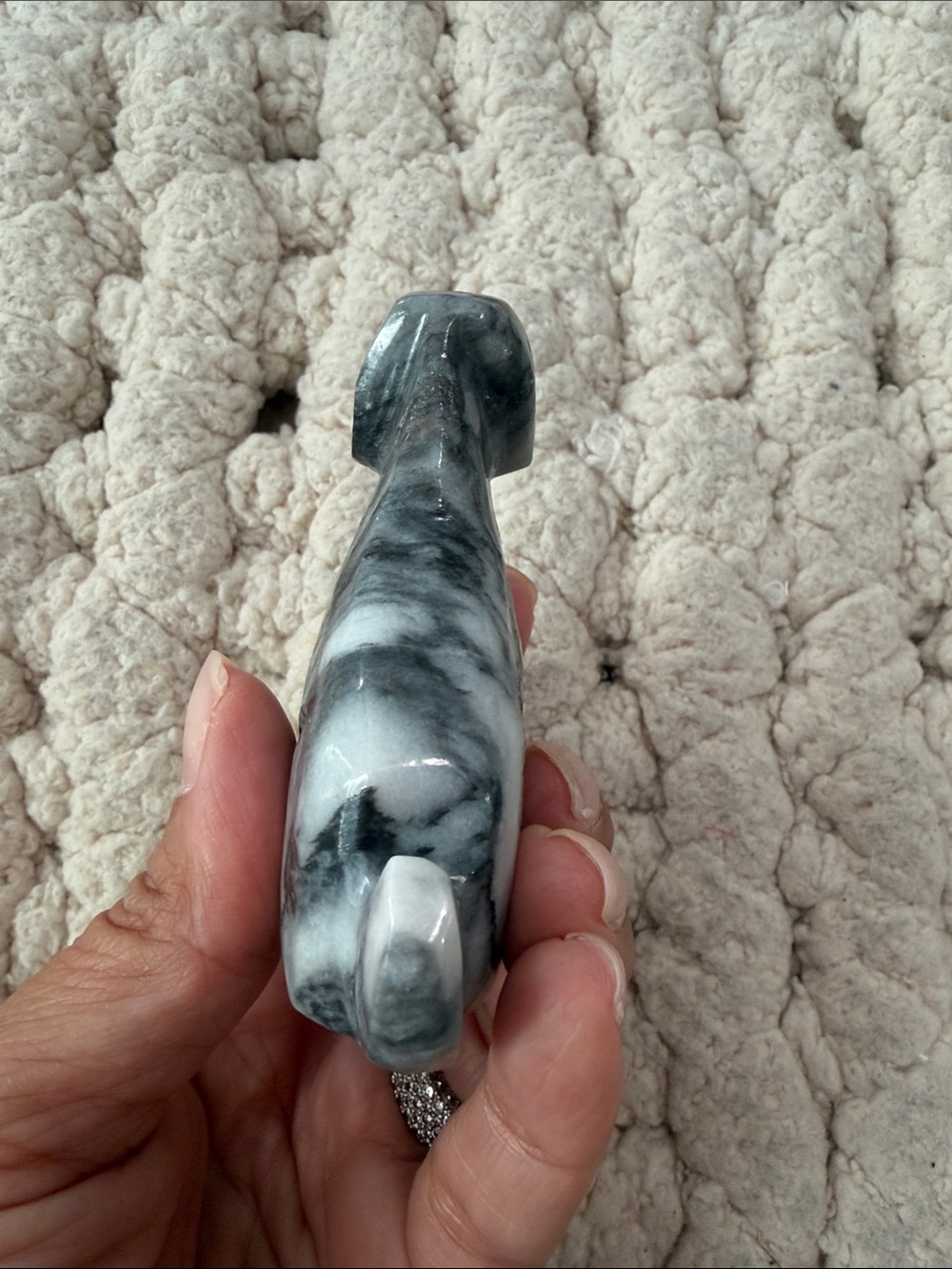 Hand Carved Marble Miniature Dog Figurine - Picture 7 of 7